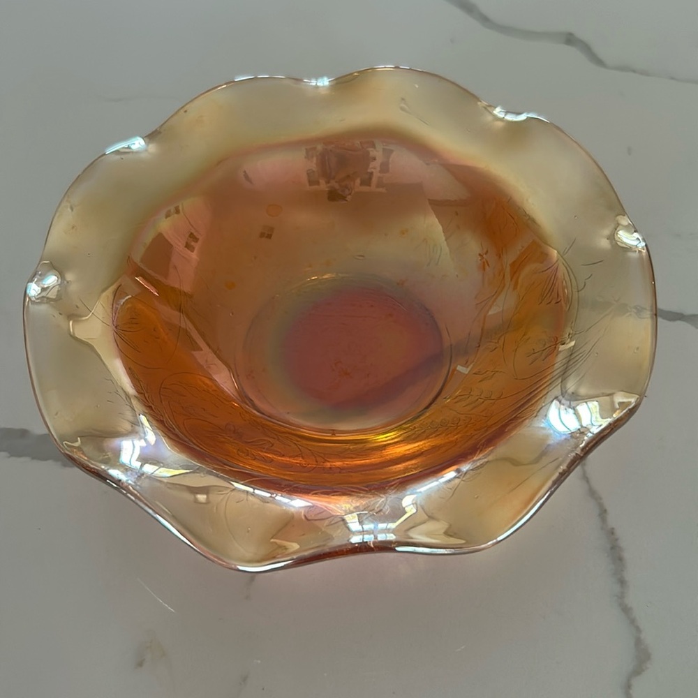 Jeanette Glass Co Ruffle Edge Bowl